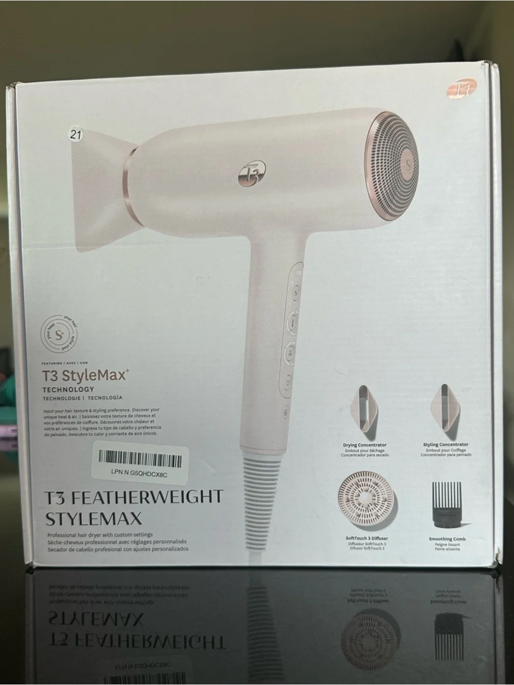 Pink Compact Hair Dryer with Diffuser & Nozzle Attachments